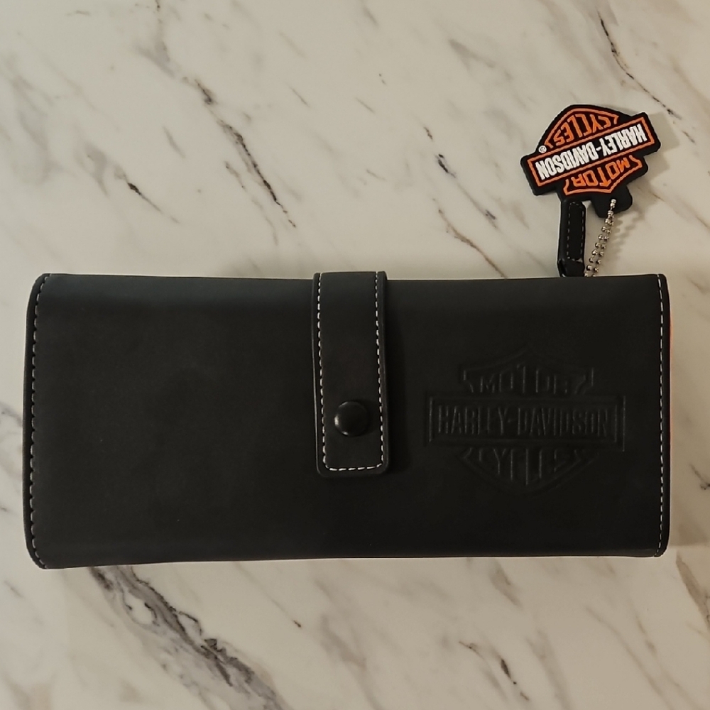 Harley-Davidson Leather Travel Tech Tri-fold Organizer